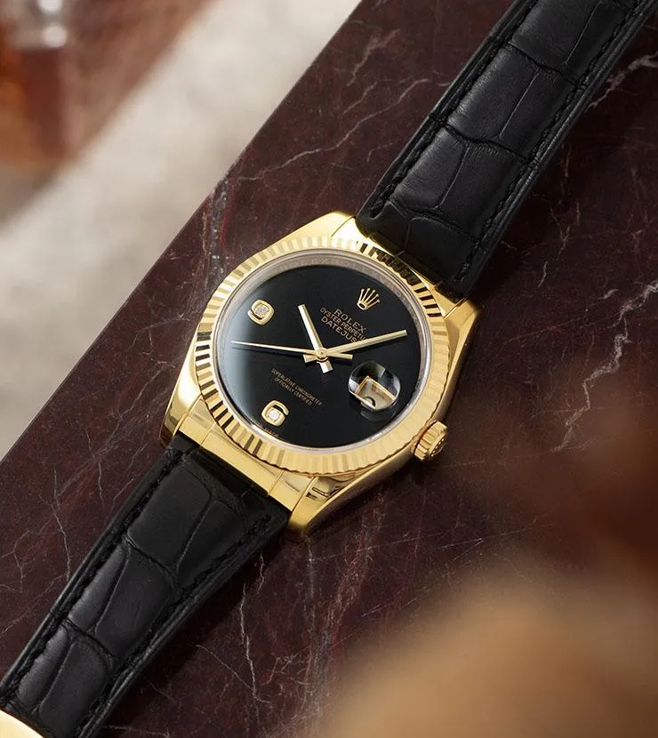Onyx Dial Rolex Datejust Yellow Gold 116138 NOS