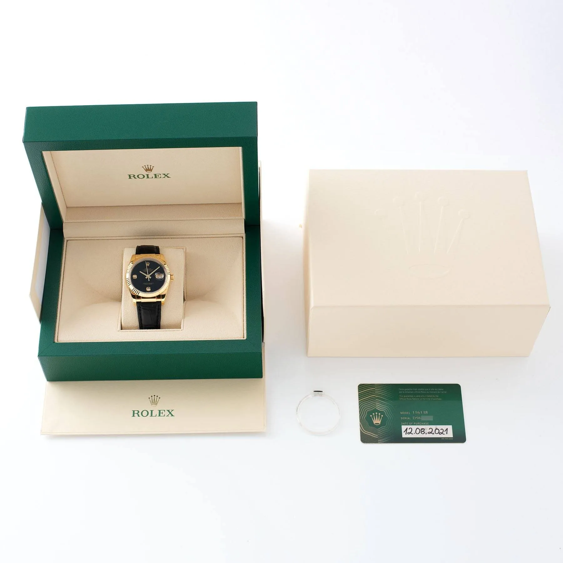 Onyx Dial Rolex Datejust Yellow Gold 116138 NOS
