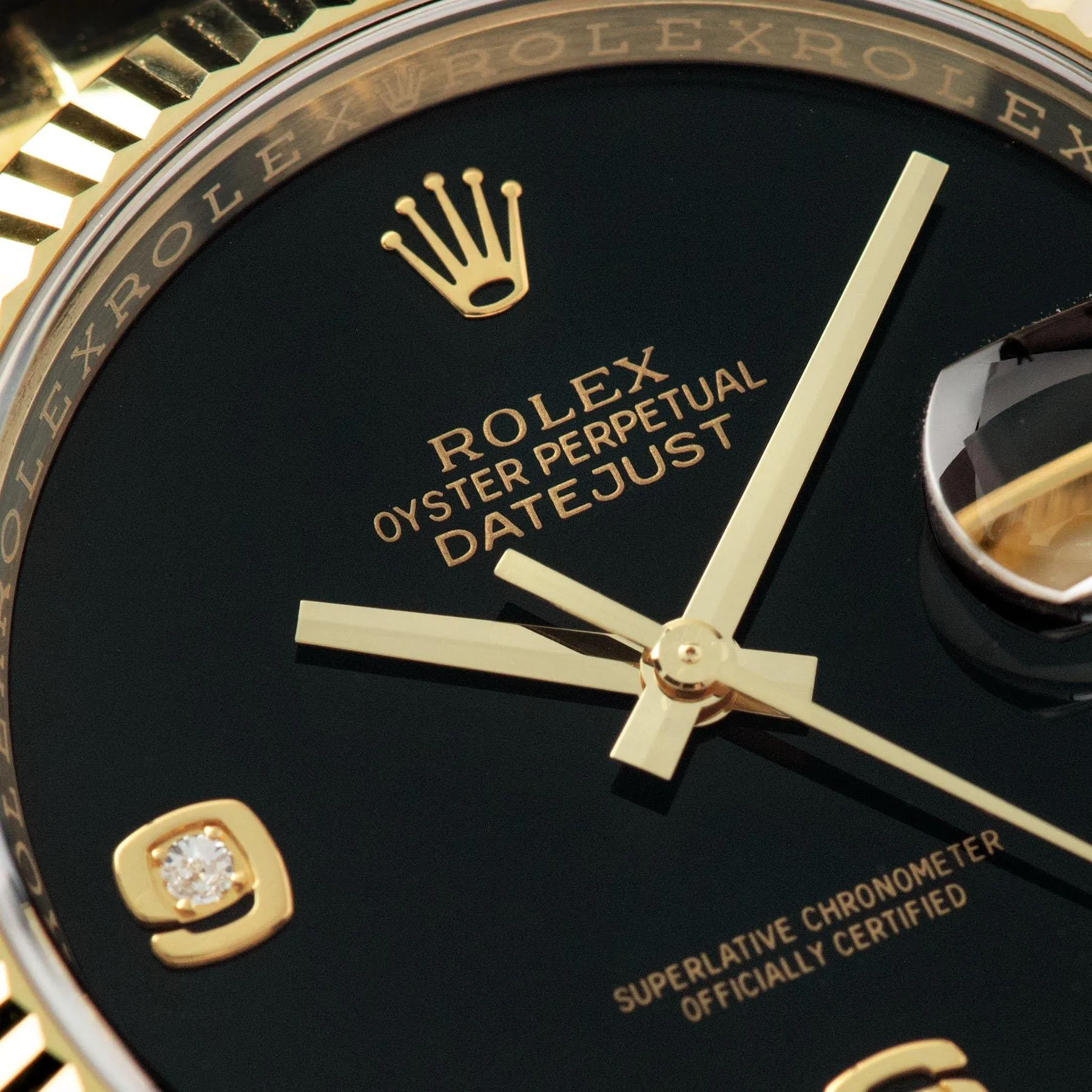 Onyx Dial Rolex Datejust Yellow Gold 116138 NOS