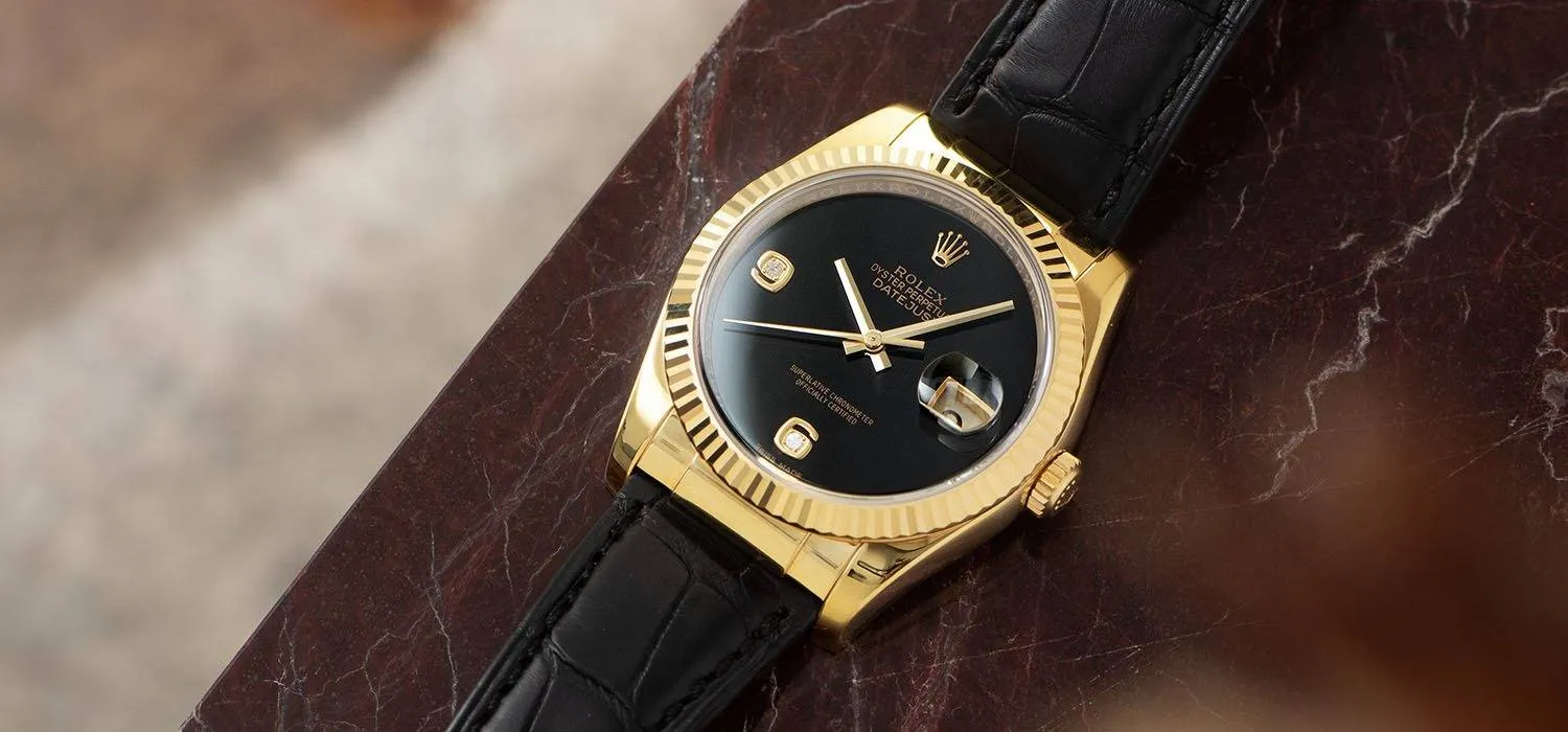 Onyx Dial Rolex Datejust Yellow Gold 116138 NOS