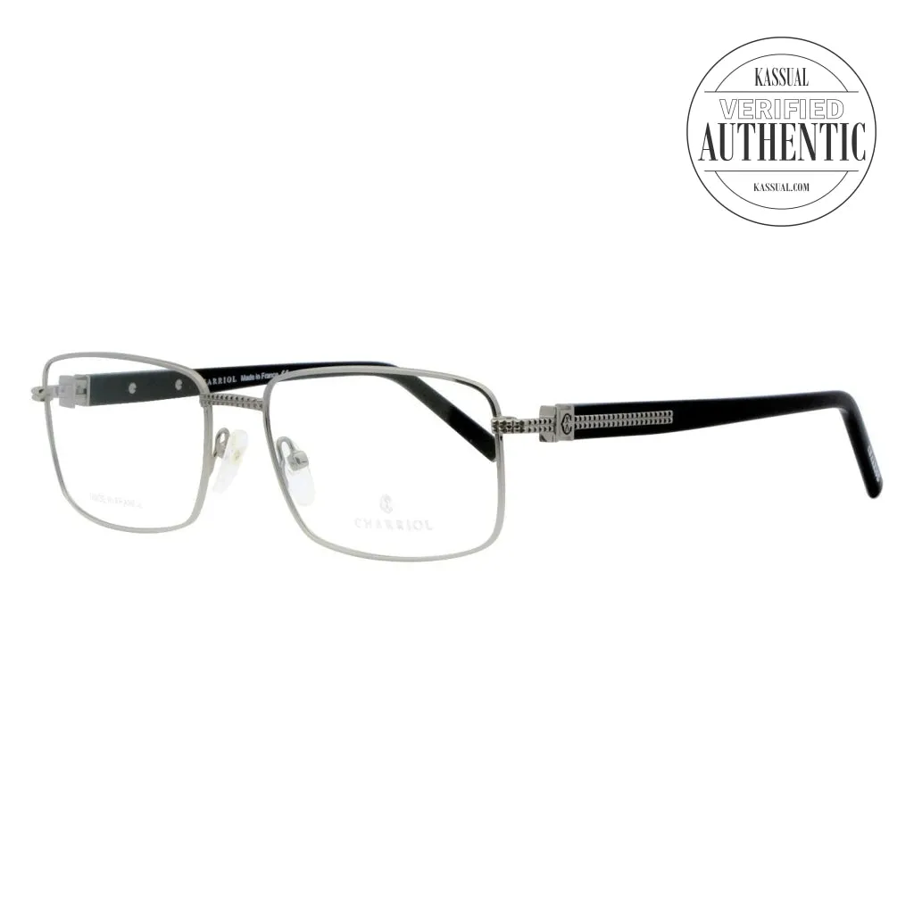 Philippe Charriol Rectangular Eyeglasses PC75011 C03 Silver/Black 56mm 750