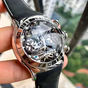 PReef Tiger/RT Sport Watch For Men Skeleton Luminous Watch Year Month Date Day Rose Gold Automatic Watches