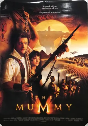 "The Mummy" 1999 Movie Poster Signed by Brandon Fraser Rachel Weisz - $2K VALUE
