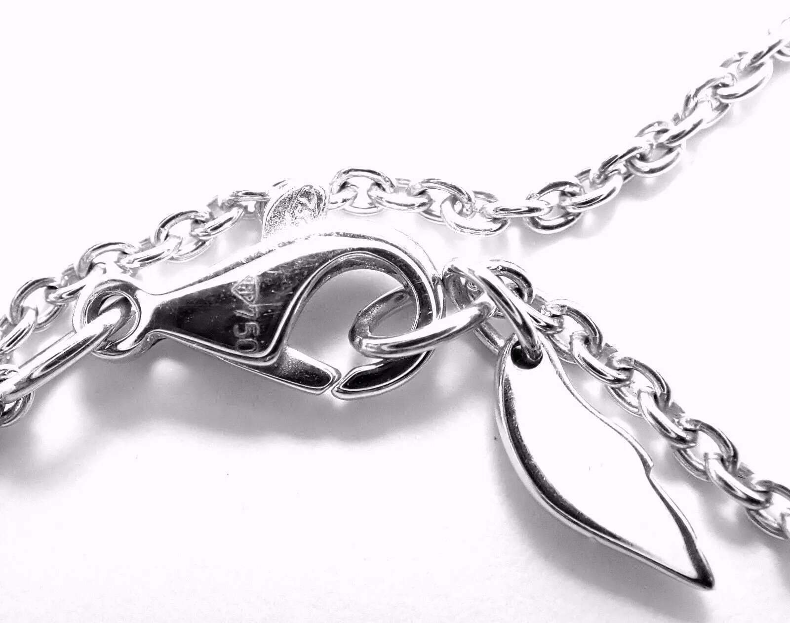 Rare! Authentic Piaget 18k White Gold Diamond Peridot Heart Pendant Necklace