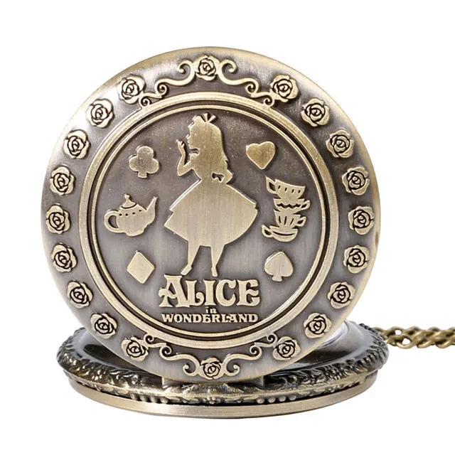 Retro Style Alice in Wonderland Pocket Watch