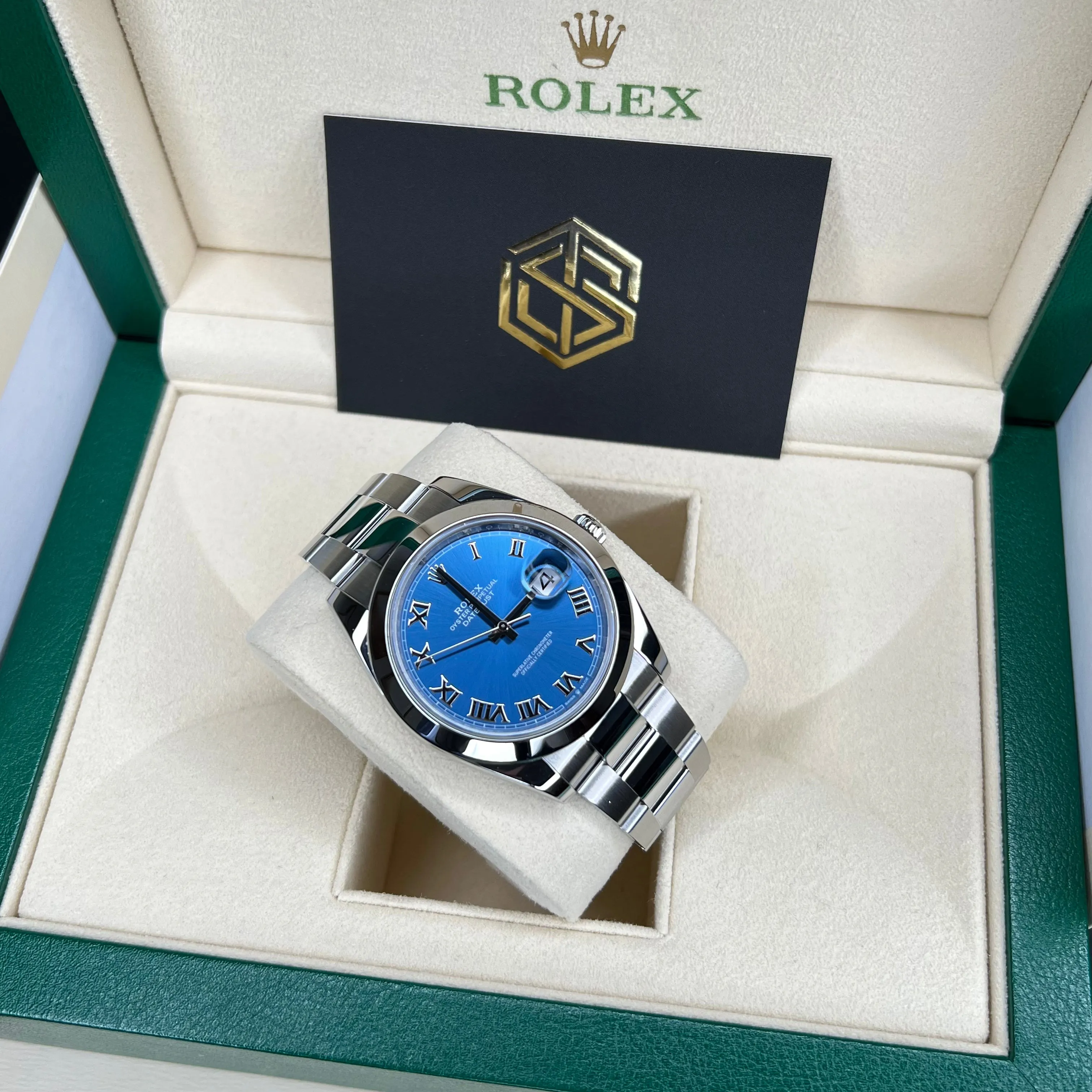 Rolex 126300 Datejust 41 Azzurro Blue Oyster 2021 Full Set Watch