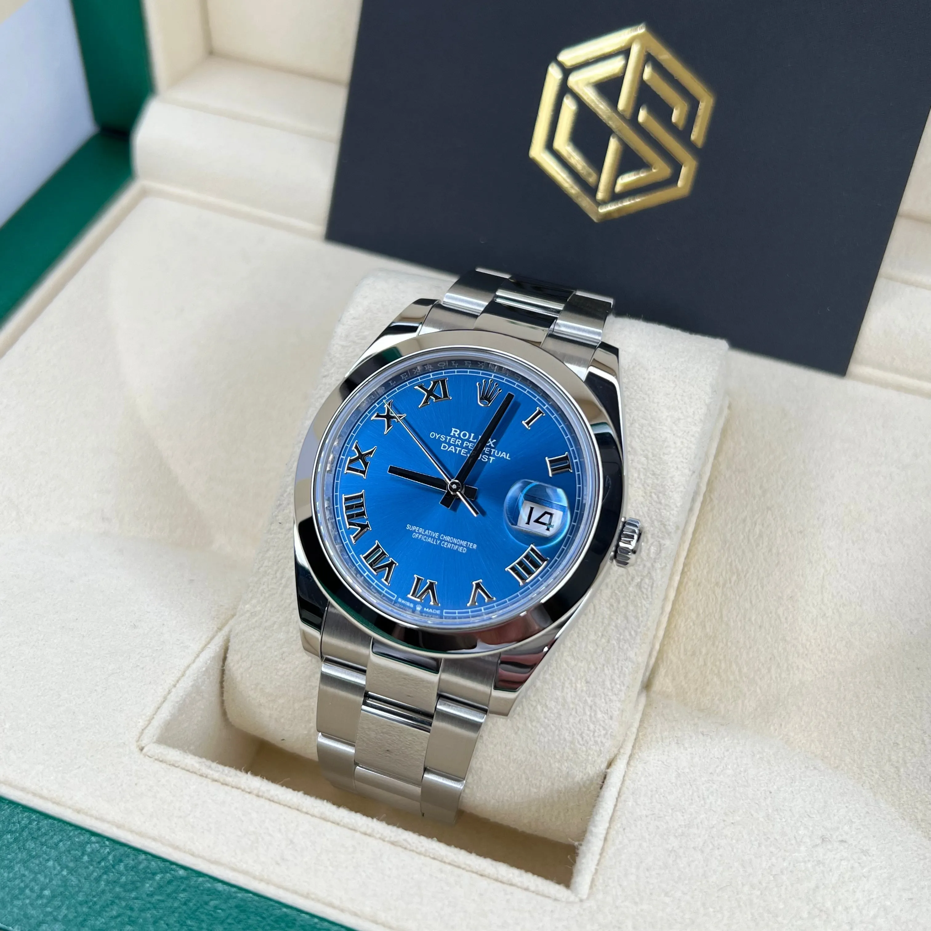 Rolex 126300 Datejust 41 Azzurro Blue Oyster 2021 Full Set Watch