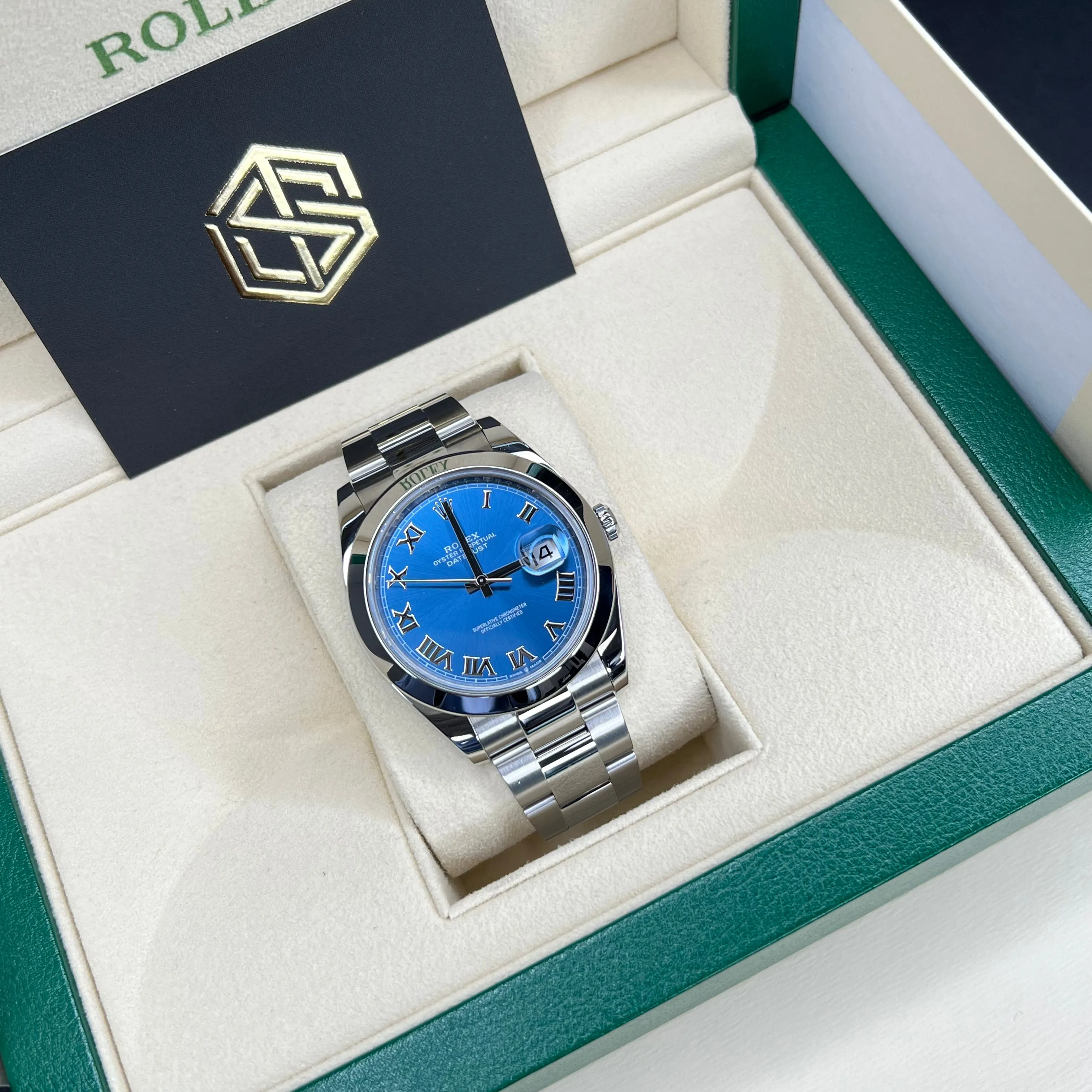 Rolex 126300 Datejust 41 Azzurro Blue Oyster 2021 Full Set Watch
