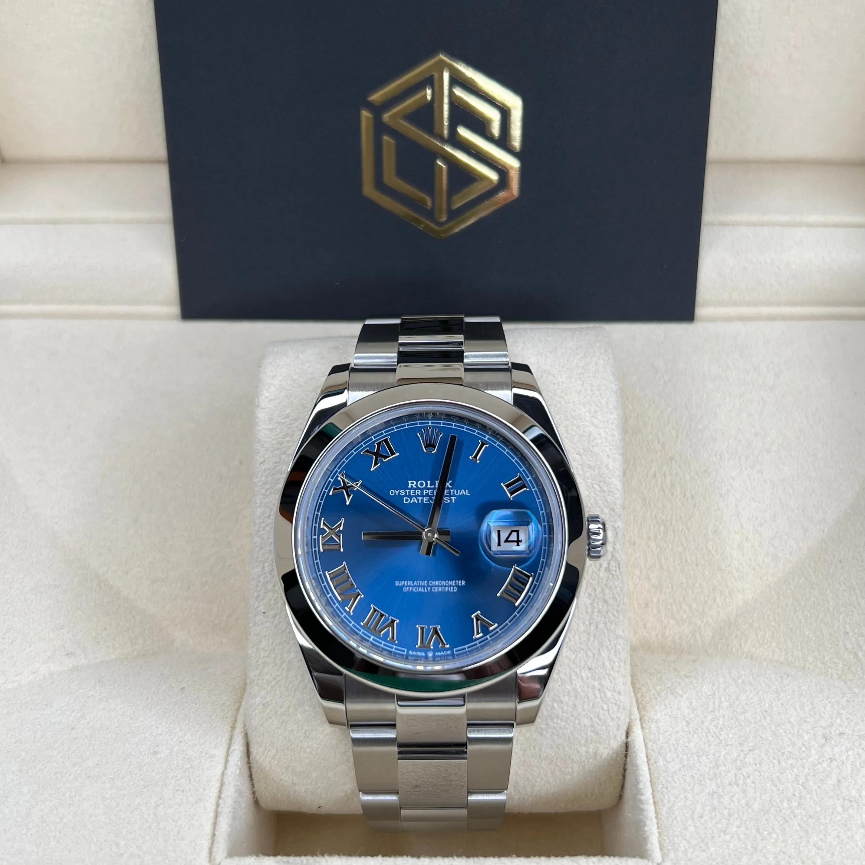 Rolex 126300 Datejust 41 Azzurro Blue Oyster 2021 Full Set Watch