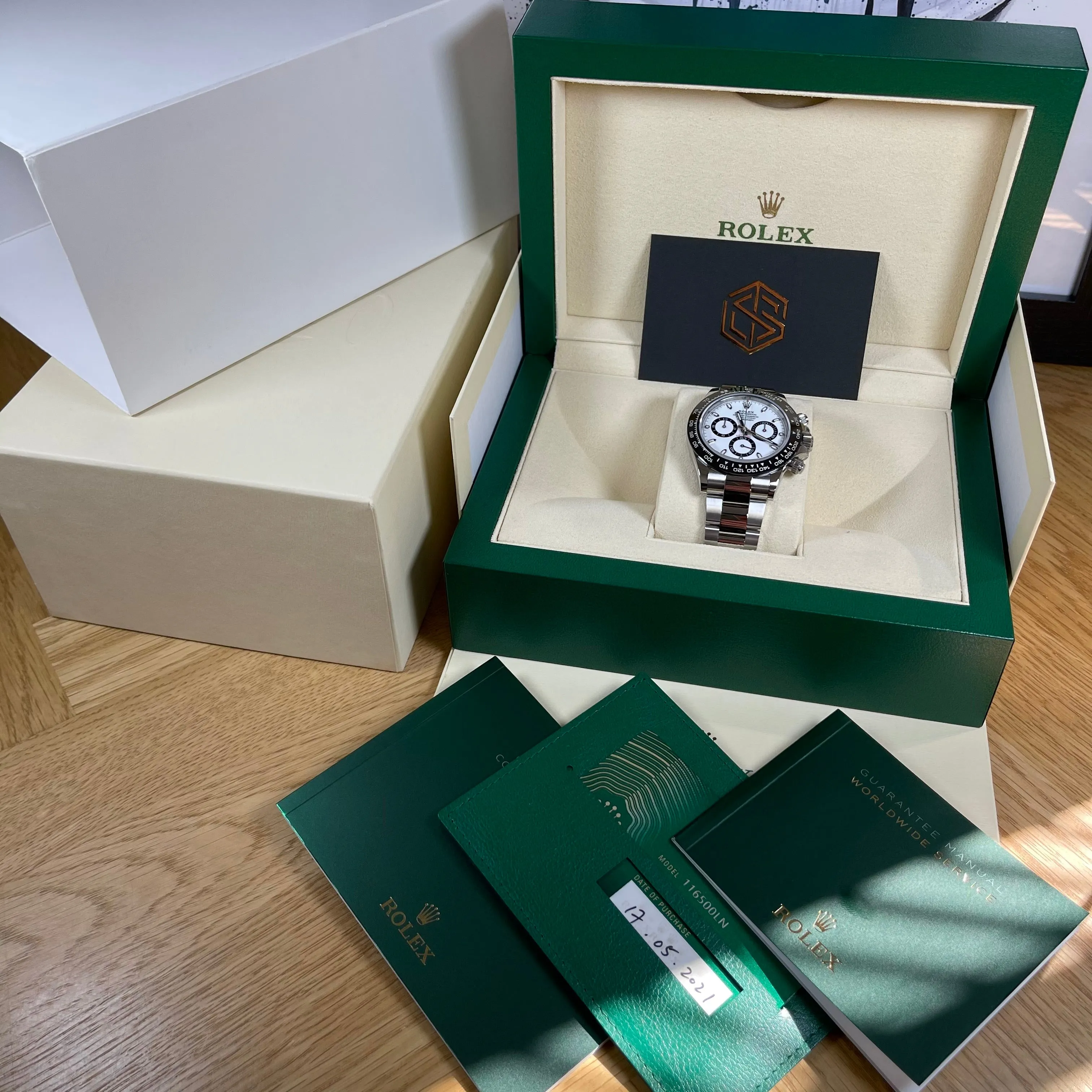 Rolex Cosmograph Daytona Ceramic White 'Panda' Dial 116500LN 2021 Brand New Watch