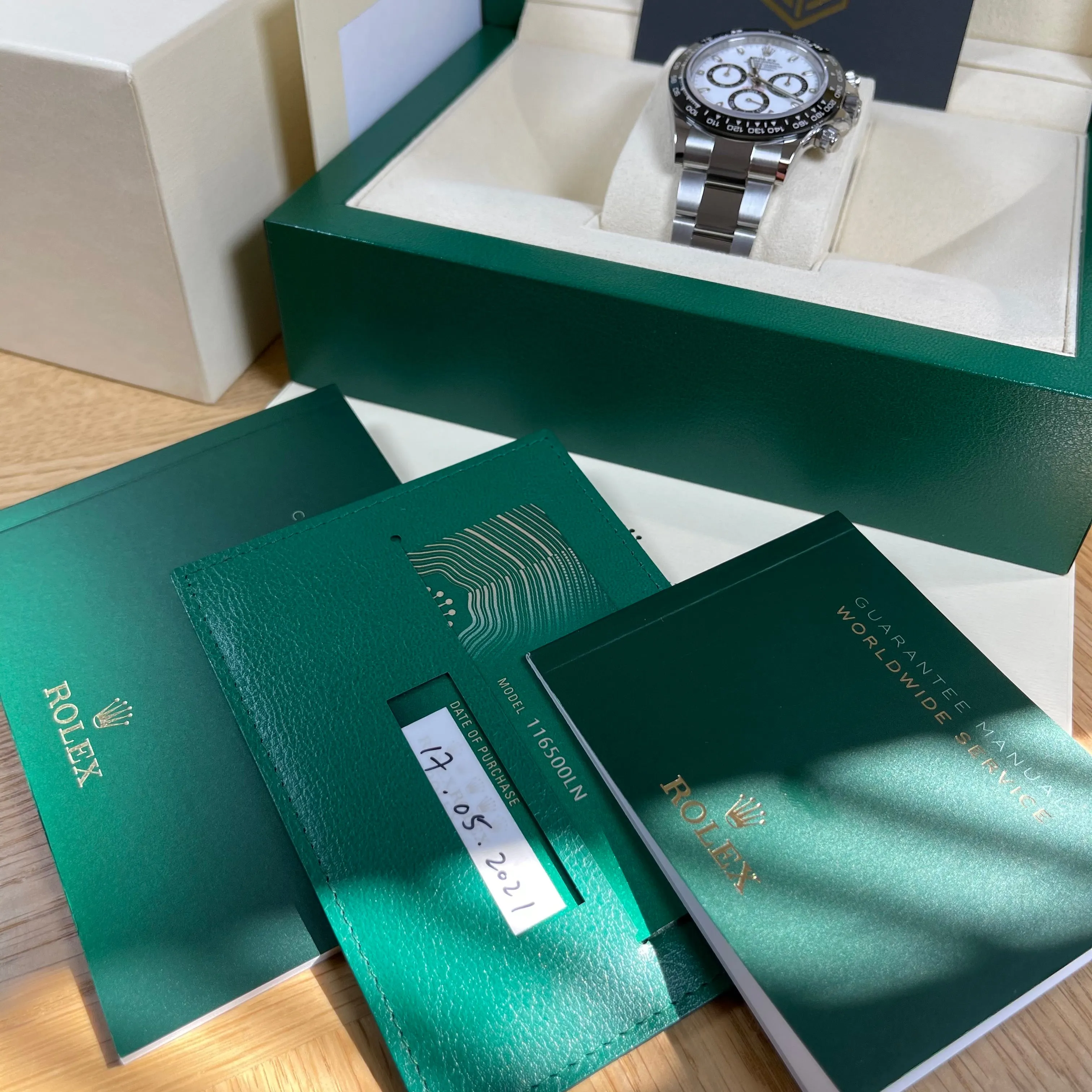 Rolex Cosmograph Daytona Ceramic White 'Panda' Dial 116500LN 2021 Brand New Watch