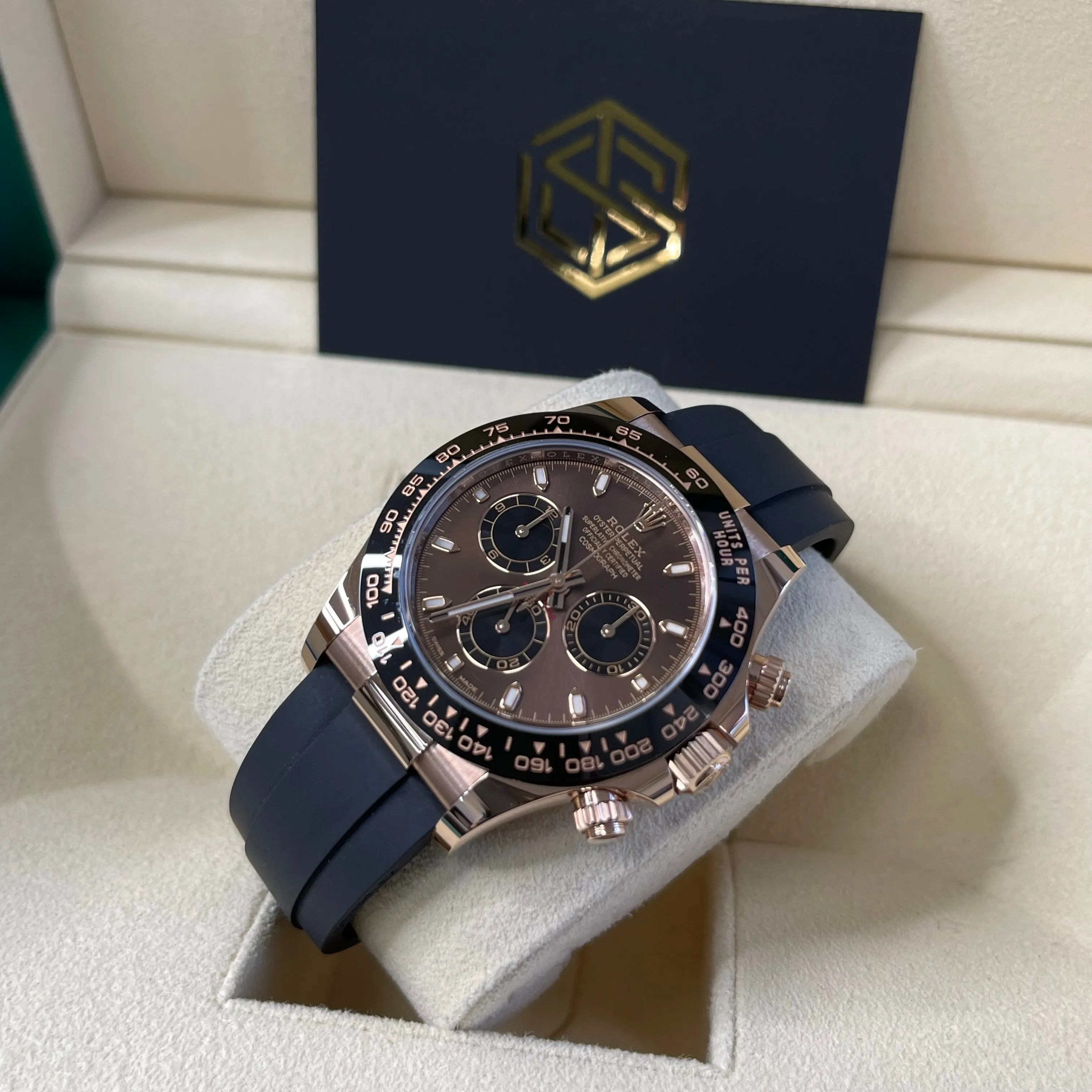 Rolex Cosmograph Daytona Oyster Flex Everose Chocolate Dial 116515LN 2021 Unworn Full Set Watch