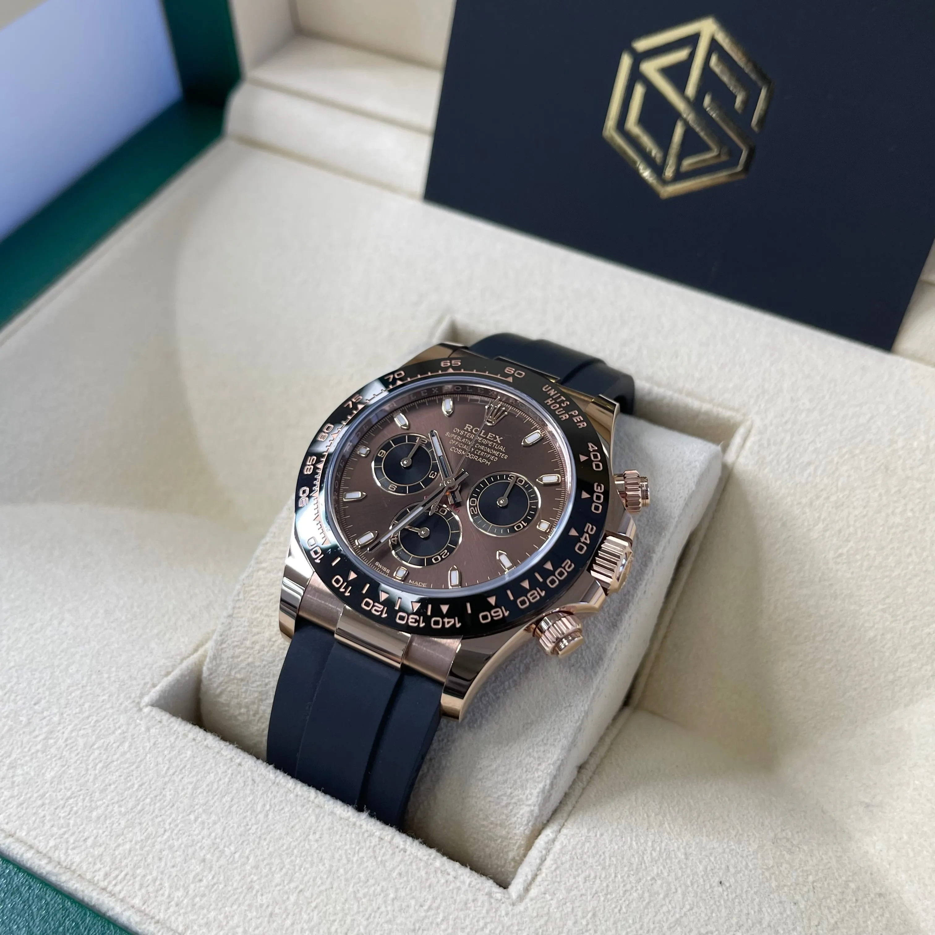Rolex Cosmograph Daytona Oyster Flex Everose Chocolate Dial 116515LN 2021 Unworn Full Set Watch