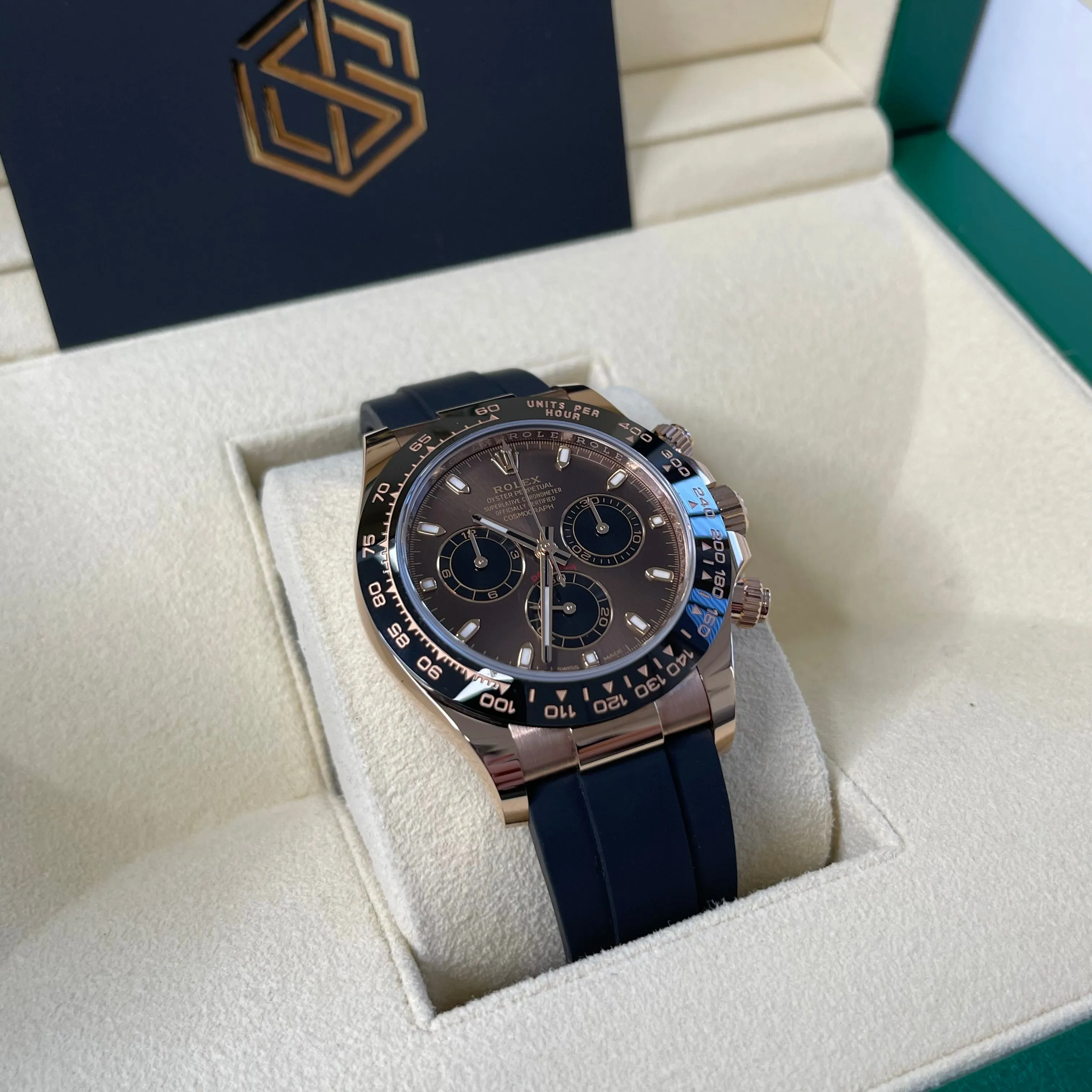 Rolex Cosmograph Daytona Oyster Flex Everose Chocolate Dial 116515LN 2021 Unworn Full Set Watch