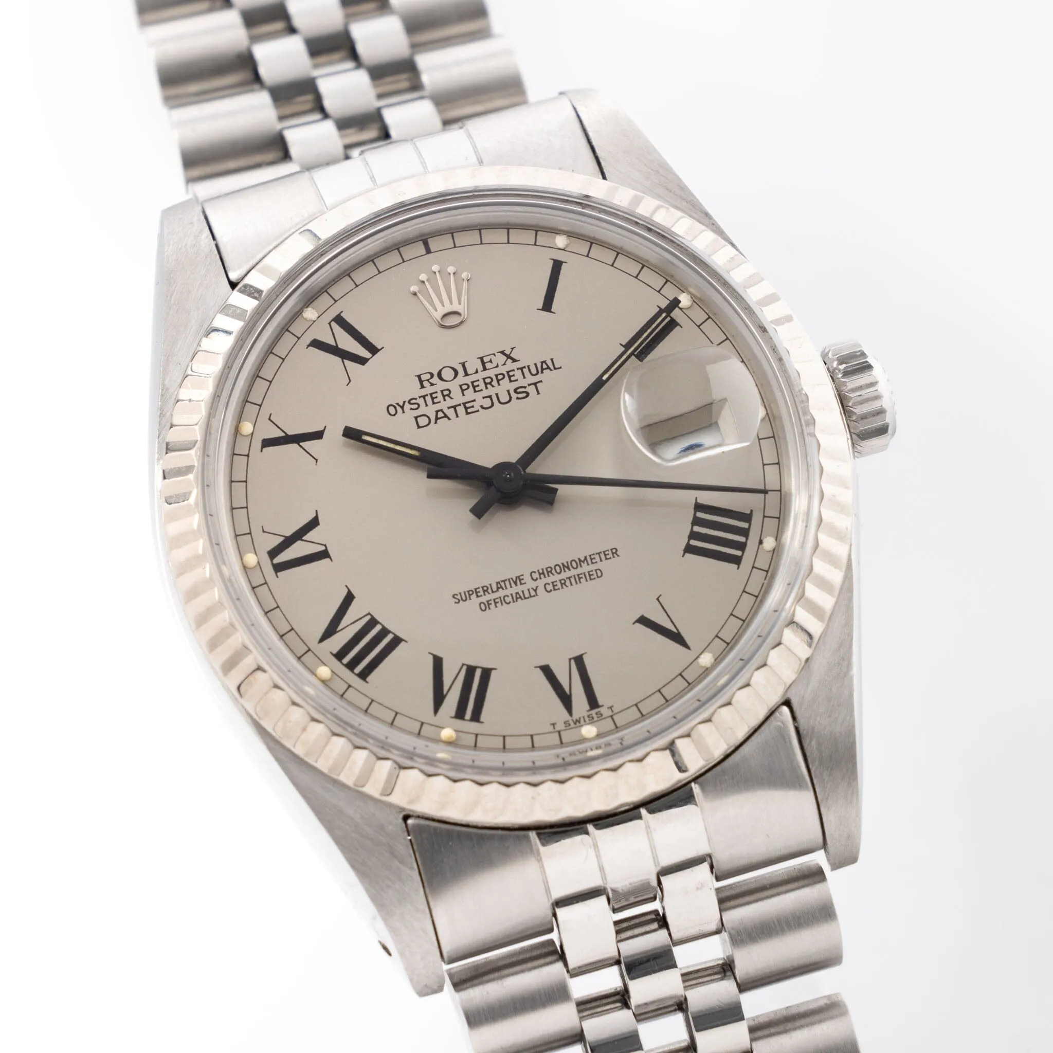 Rolex Datejust Reference 16014 rare Grey Buckley Dial