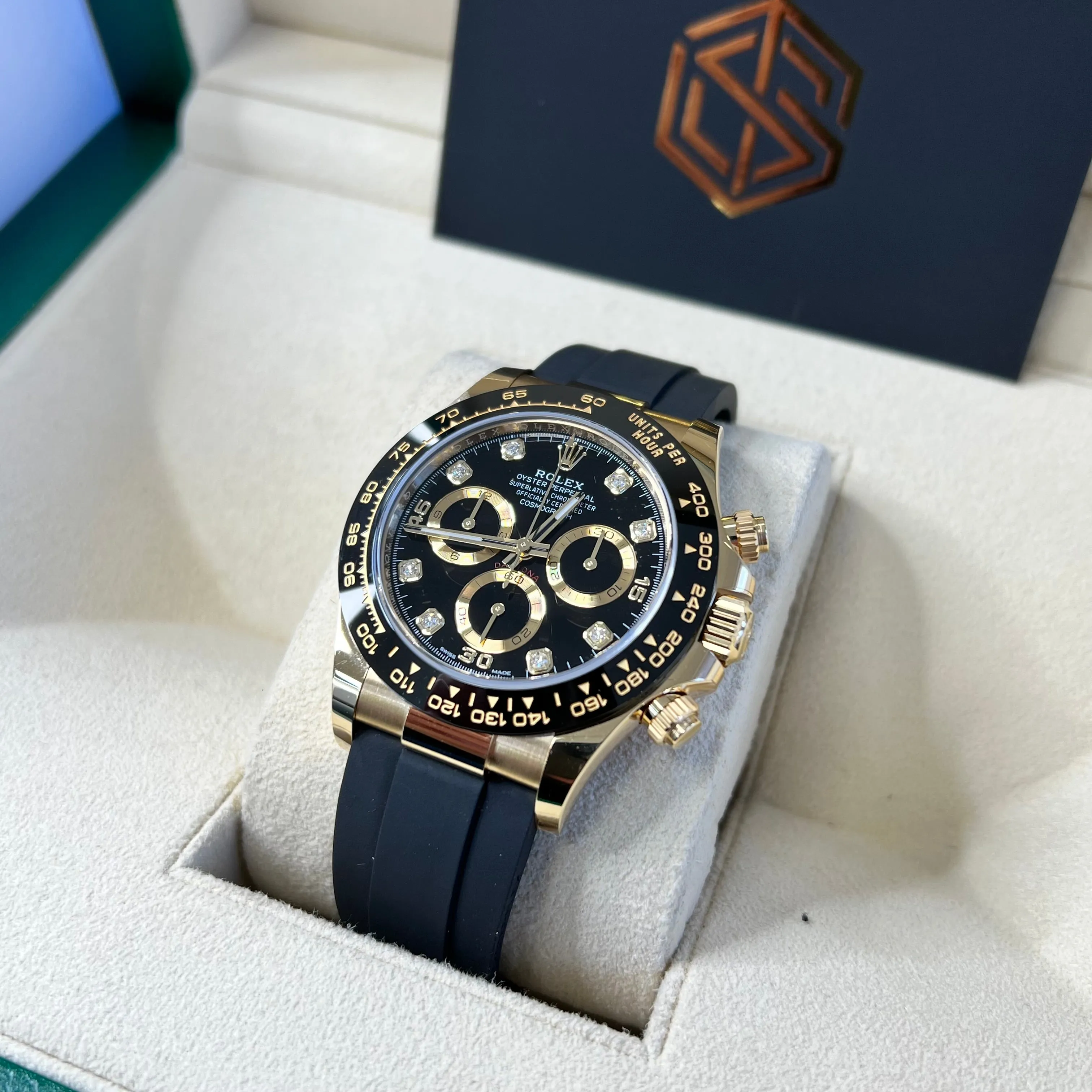 Rolex Daytona 116518LN 18ct Yellow Gold Black Diamond Dial Oyster Flex NEW 2021 MODEL Watch
