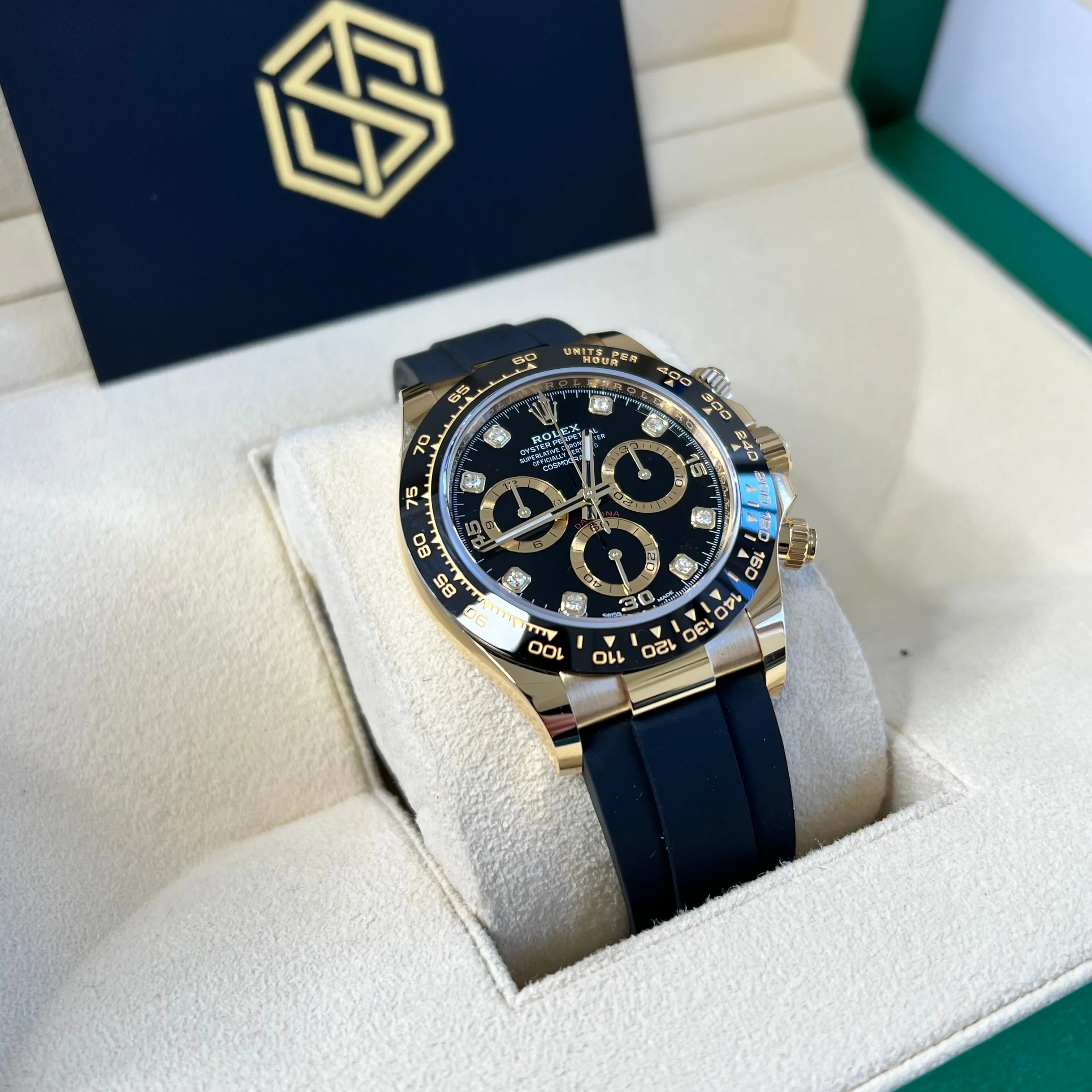 Rolex Daytona 116518LN 18ct Yellow Gold Black Diamond Dial Oyster Flex NEW 2021 MODEL Watch