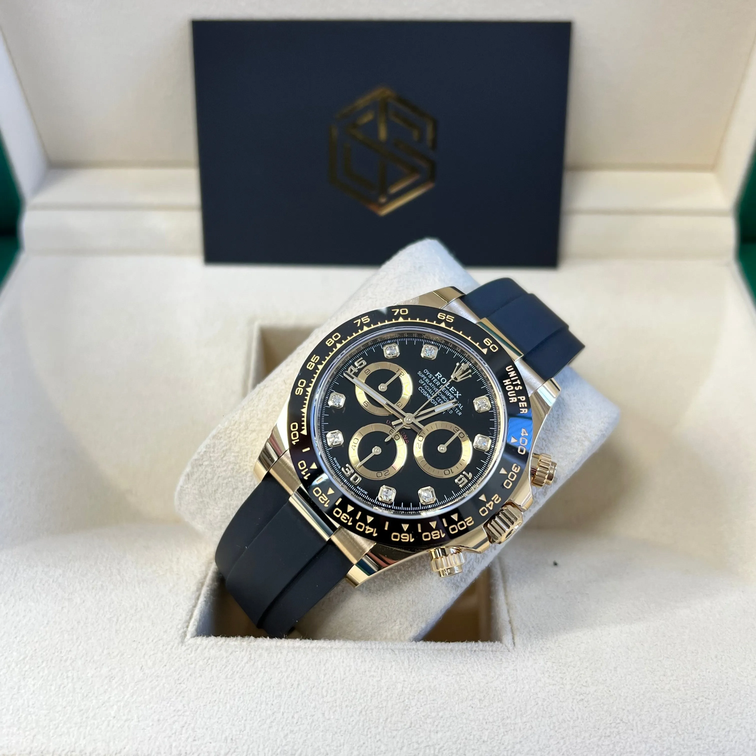 Rolex Daytona 116518LN 18ct Yellow Gold Black Diamond Dial Oyster Flex NEW 2021 MODEL Watch