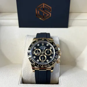 Rolex Daytona 116518LN 18ct Yellow Gold Black Diamond Dial Oyster Flex NEW 2021 MODEL Watch