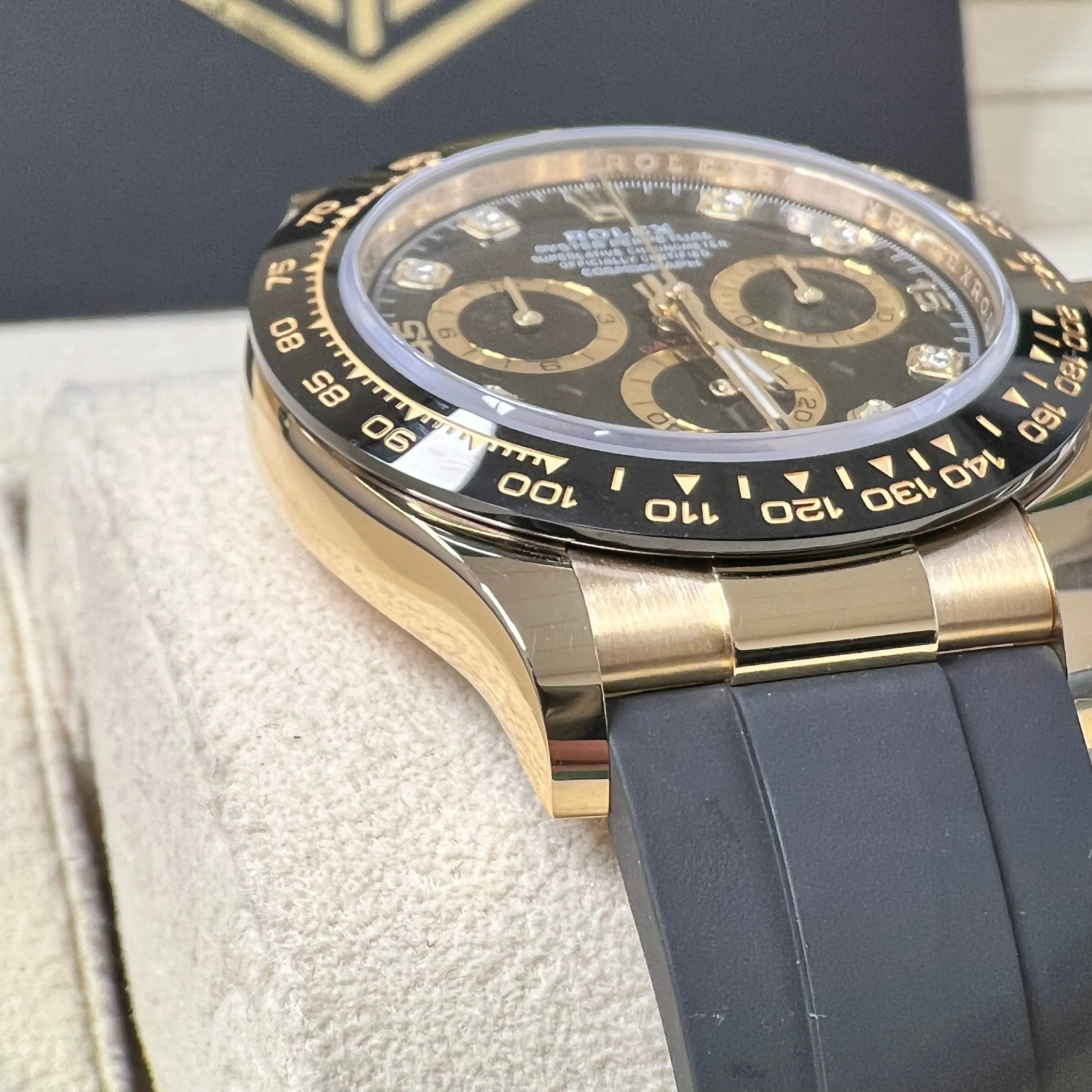 Rolex Daytona 116518LN 18ct Yellow Gold Black Diamond Dial Oyster Flex NEW 2021 MODEL Watch