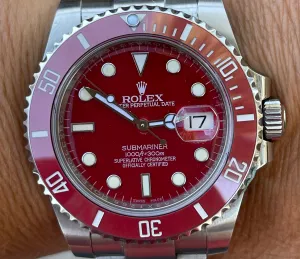 Rolex Subamriner 40mm Men's Stainless Steel 116610. Custom Iron Man Red Bezel Insert and Red Dial