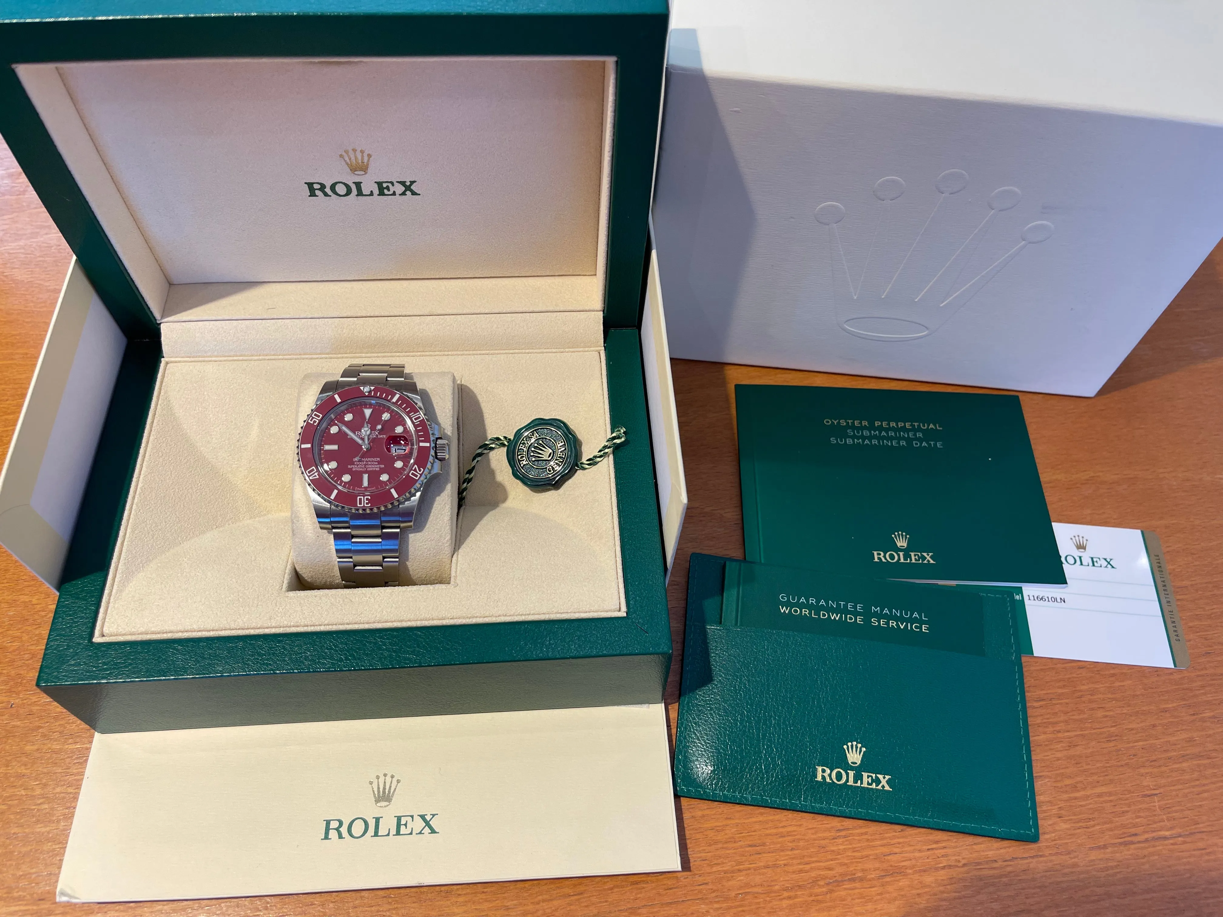 Rolex Subamriner 40mm Men's Stainless Steel 116610. Custom Iron Man Red Bezel Insert and Red Dial