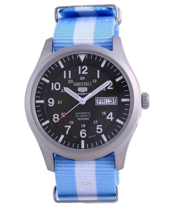 Seiko 5 Sports Military Automatic Polyester SNZG09K1-var-NATO24 100M Mens Watch