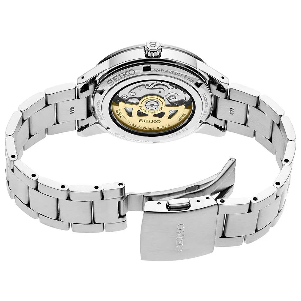 Seiko Mens White Dial Stainless steel Band Quartz Wrist watch - SRPG03