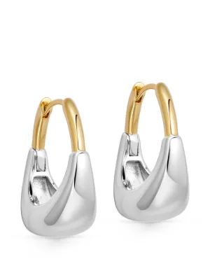 Silver and gold chunky aurora u-hoop earrings