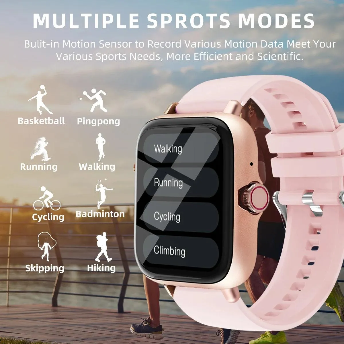 Smart Watch for Men, Women, 1.83" Touch Screen Fitness Tracker, IP68 Waterproof Smartwatch, Call & Message Reminder for Android iPhone