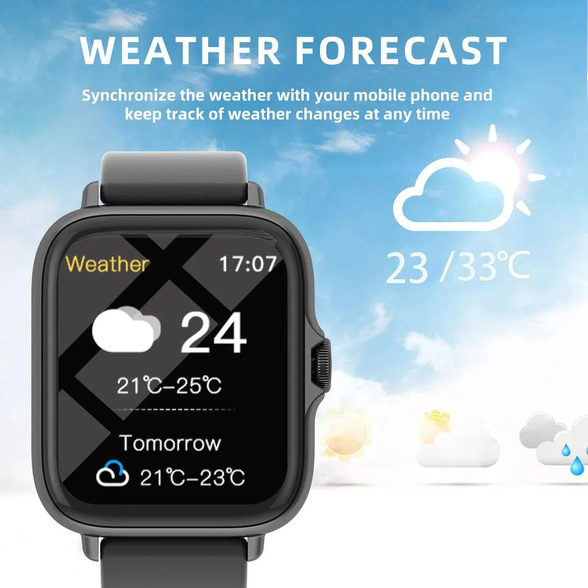 Smart Watch for Men, Women, 1.83" Touch Screen Fitness Tracker, IP68 Waterproof Smartwatch, Call & Message Reminder for Android iPhone