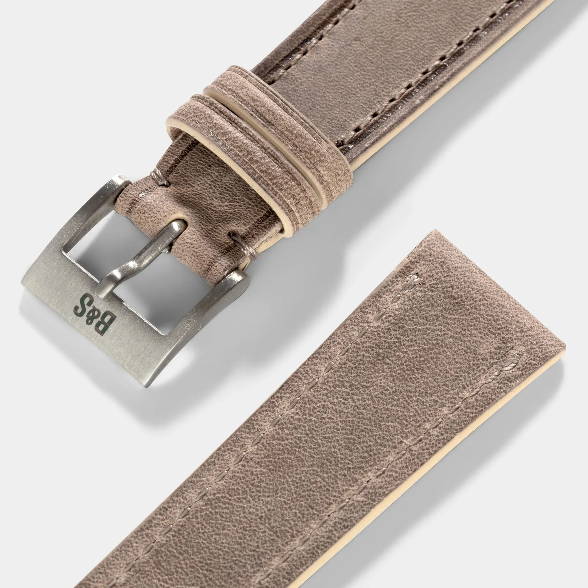 Smoke Grey Retro Leather Watch Strap