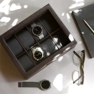 Stackers Brown 8 Piece Watch Box 75400 Vegan Leather