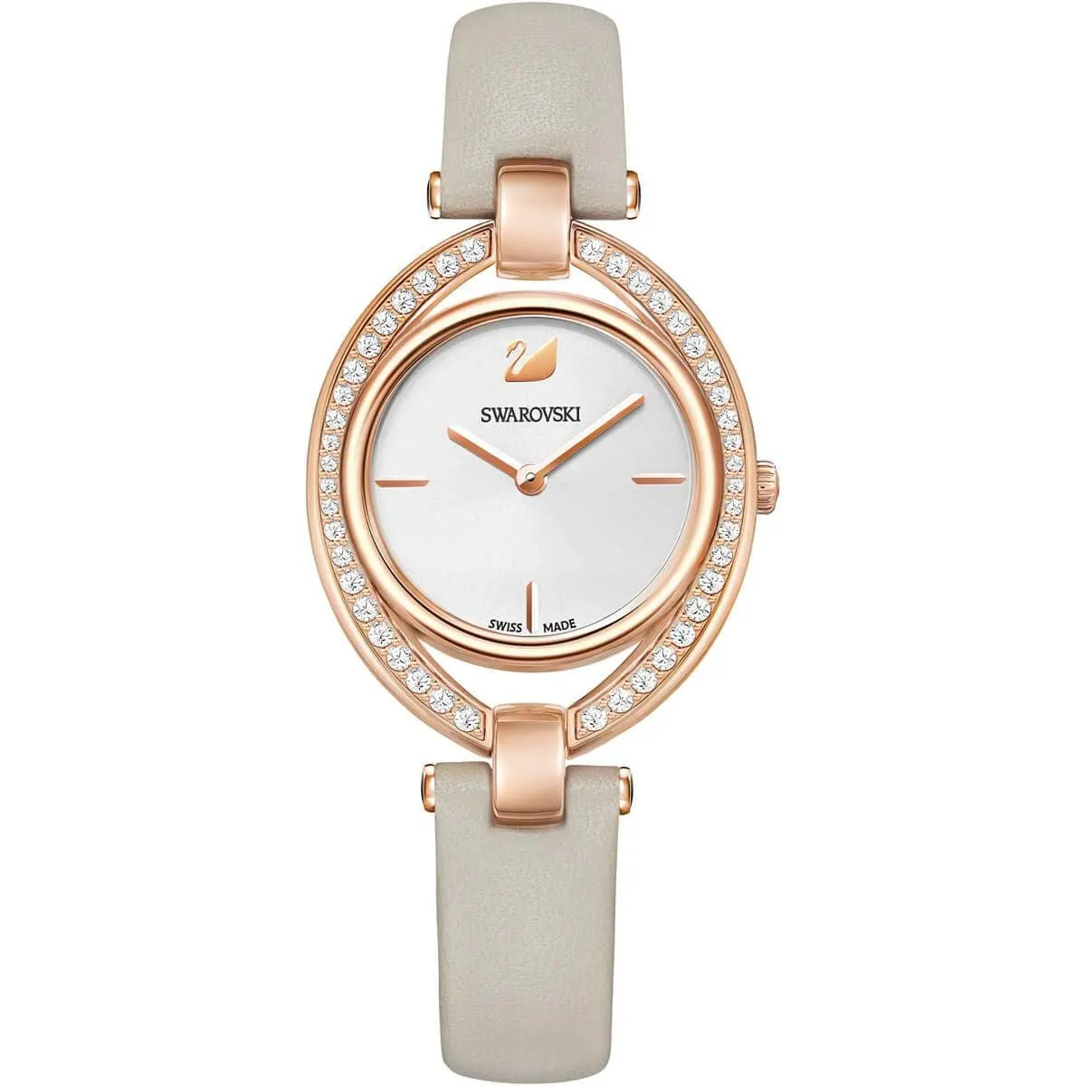 Swarovski Women's Strap Watch - Stella Silver Dial Grey Leather | 5376830