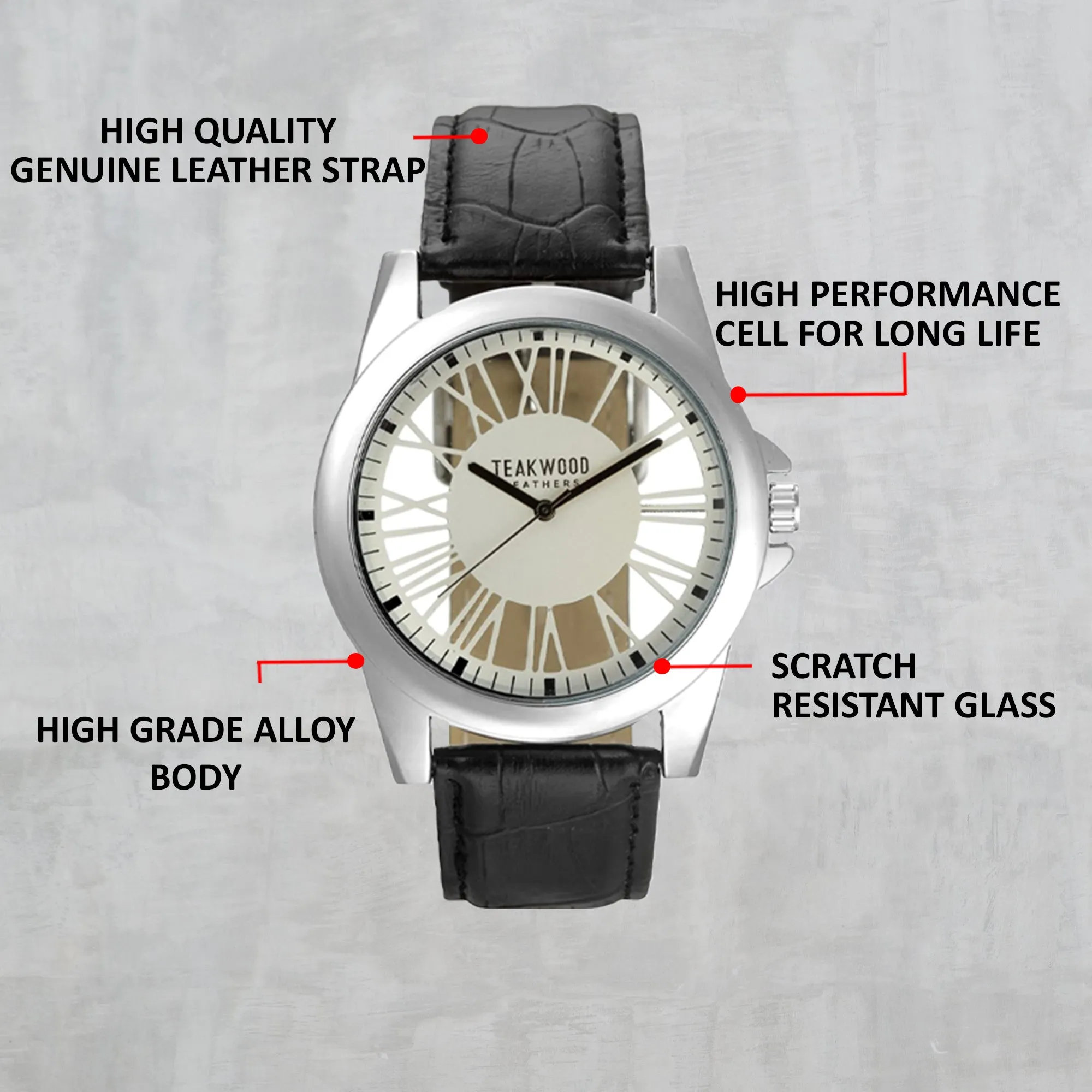 Teakwood Leather Beige Men's Analog Watch