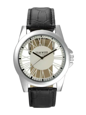 Teakwood Leather Beige Men's Analog Watch