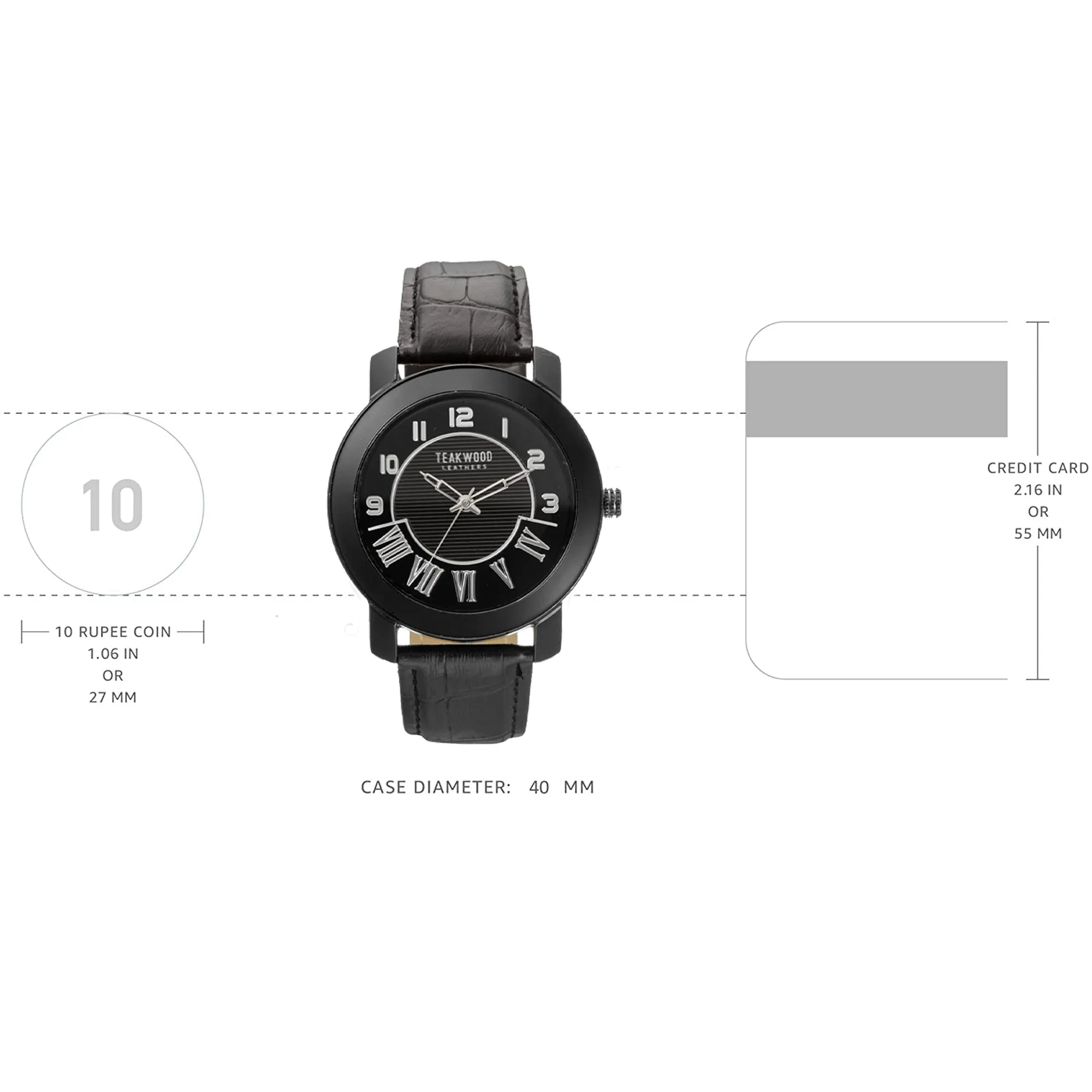 Teakwood Leather Black Men's Analog Watch