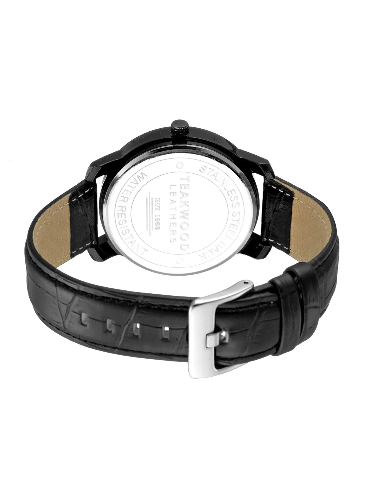 Teakwood Leather Black Men's Analog Watch