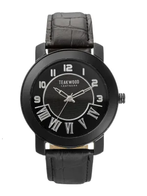Teakwood Leather Black Men's Analog Watch