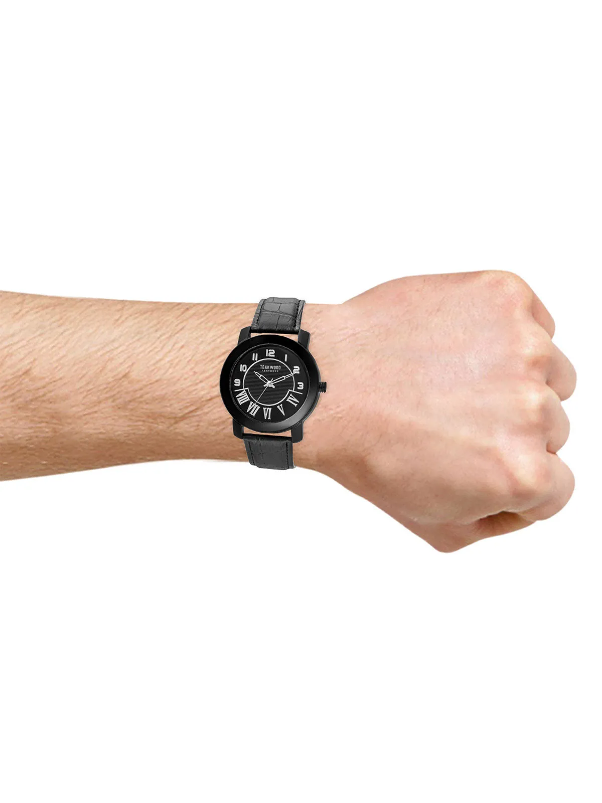 Teakwood Leather Black Men's Analog Watch