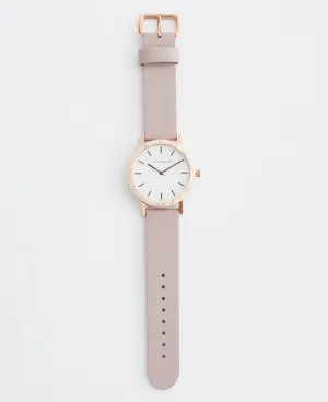 The Resin: Peach Speckle Case / White Dial / Rose Gold Indexing / Blush Leather