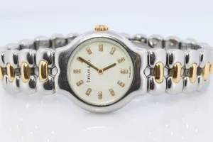 Tiffany and Co Diamond Watch. 18k Tiffany Tesoro Stainless Steel Ladies 25mm.