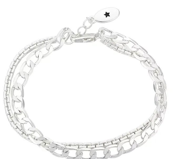 Unwritten Silver Plated Flash Plated Double Strand Bracelet