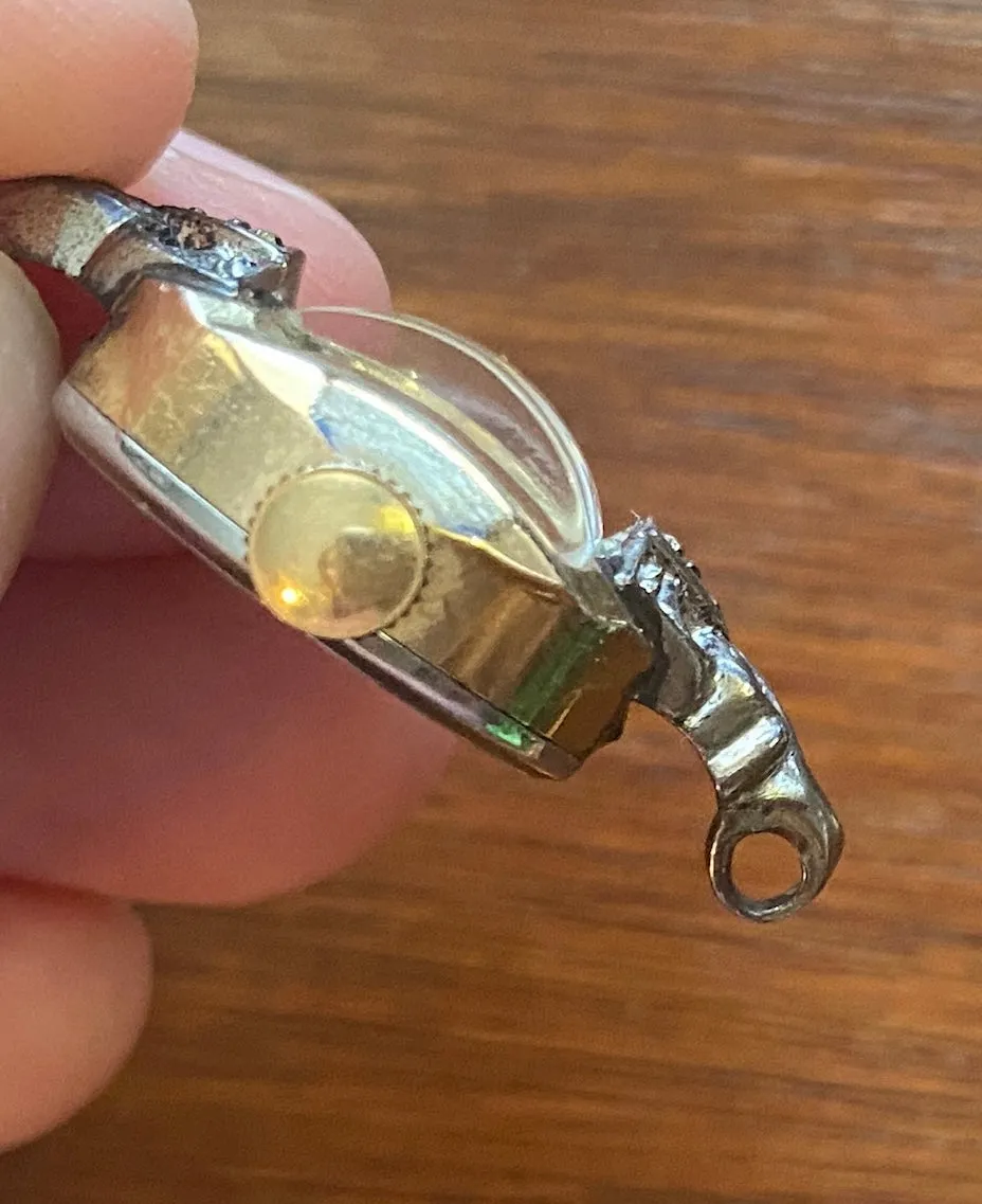 Vintage 10k Rolled Gold Baylor Womens Wristwatch Manual Wind Diamond Accents