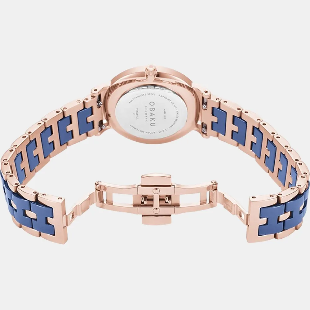 Women Blue Analog Stainless Steel Watch V197LXVLSL