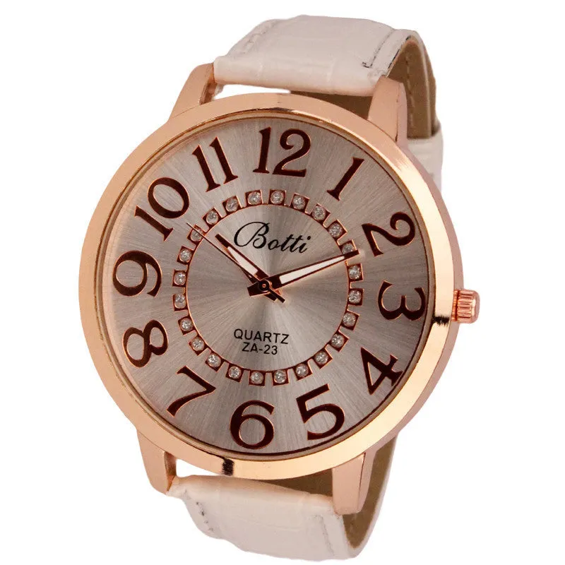 Womens Watches Brand Luxury Leather Quartz Dress Watch Cheap Clock Women Royal Gold Crystal Retro Bracelet Watches