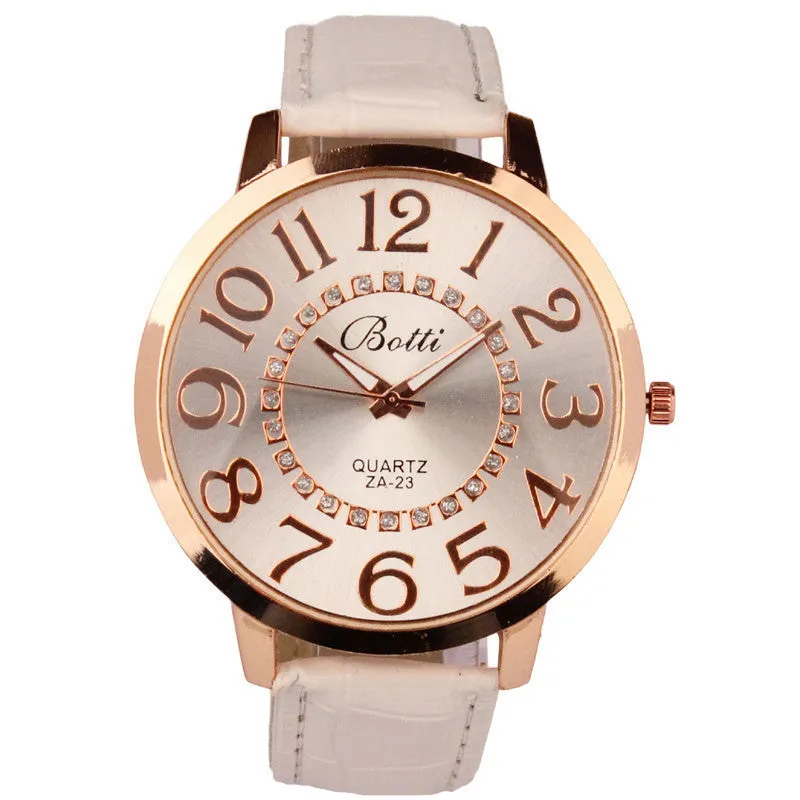 Womens Watches Brand Luxury Leather Quartz Dress Watch Cheap Clock Women Royal Gold Crystal Retro Bracelet Watches