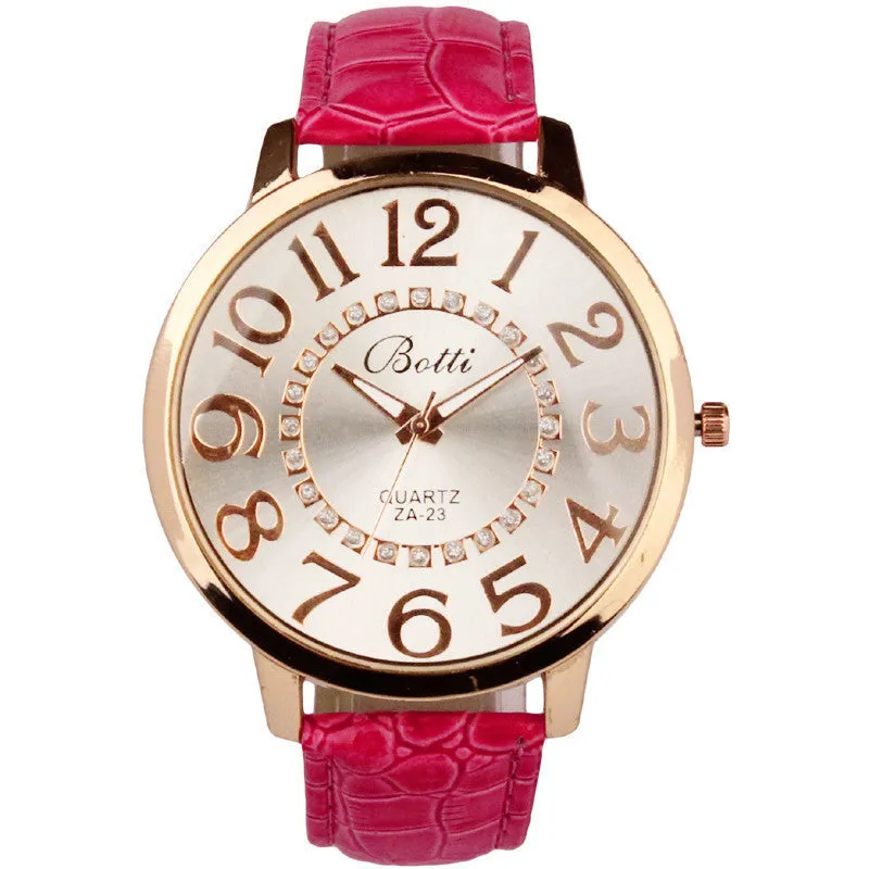 Womens Watches Brand Luxury Leather Quartz Dress Watch Cheap Clock Women Royal Gold Crystal Retro Bracelet Watches