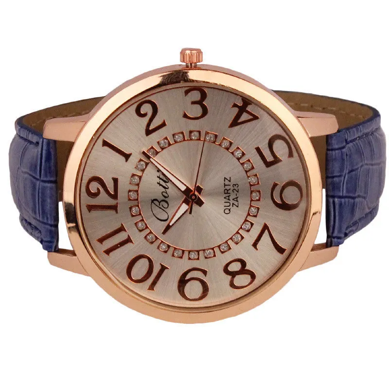 Womens Watches Brand Luxury Leather Quartz Dress Watch Cheap Clock Women Royal Gold Crystal Retro Bracelet Watches