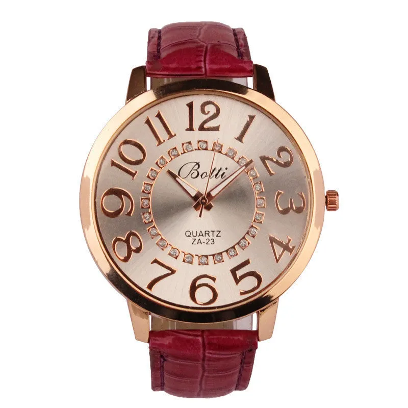 Womens Watches Brand Luxury Leather Quartz Dress Watch Cheap Clock Women Royal Gold Crystal Retro Bracelet Watches